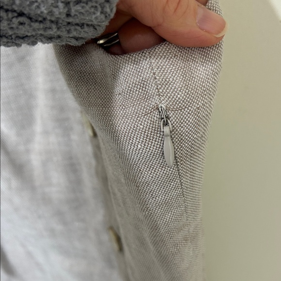 NWT J. MCLAUGHLIN Leah Linen Blend Dress Oatmeal Tan Size 12 - Picture 8 of 16